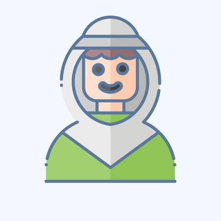 Icon Arab Man. related to Saudi Arabia symbol. doodle style. simple design editable. simple illustrationのイラスト素材