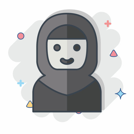 Icon Arab Women. related to Saudi Arabia symbol. comic style. simple design editable. simple illustrationのイラスト素材