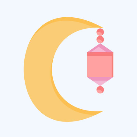 Icon Crescent Moon. related to Saudi Arabia symbol. flat style. simple design editable. simple illustrationのイラスト素材