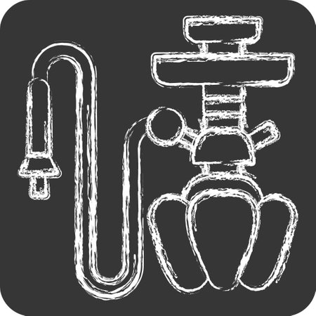 Icon Hookah. related to Saudi Arabia symbol. chalk Style. simple design editable. simple illustrationのイラスト素材
