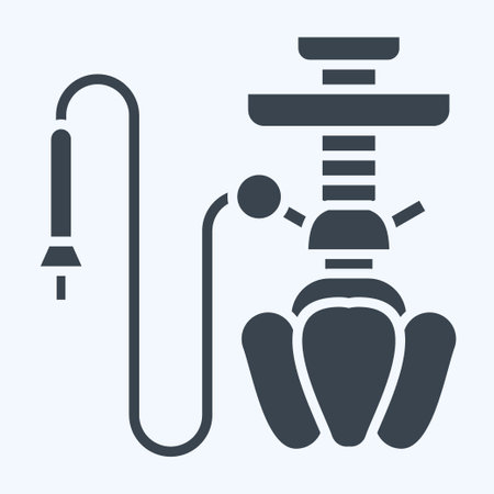 Icon Hookah. related to Saudi Arabia symbol. glyph style. simple design editable. simple illustrationのイラスト素材