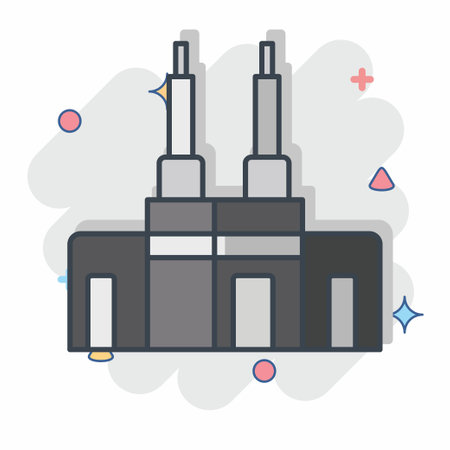 Icon Kaaba. related to Saudi Arabia symbol. comic style. simple design editable. simple illustrationのイラスト素材