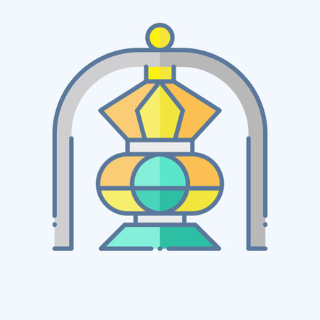 Icon Lantern. related to Saudi Arabia symbol. doodle style. simple design editable. simple illustrationのイラスト素材