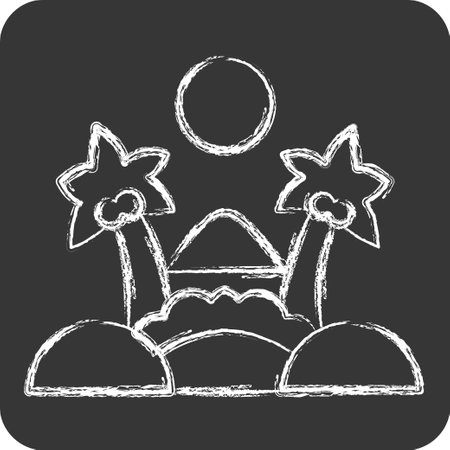 Icon Oasis. related to Saudi Arabia symbol. chalk Style. simple design editable. simple illustrationのイラスト素材