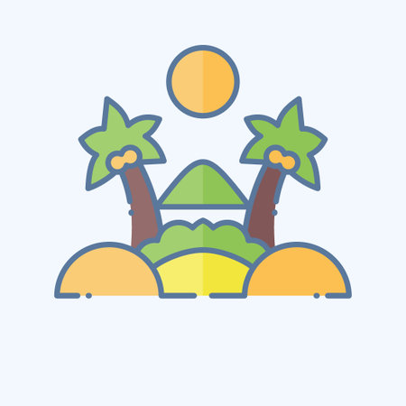 Icon Oasis. related to Saudi Arabia symbol. doodle style. simple design editable. simple illustrationのイラスト素材