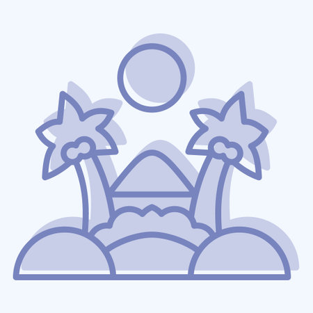 Icon Oasis. related to Saudi Arabia symbol. two tone style. simple design editable. simple illustrationのイラスト素材