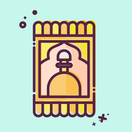 Icon Prayer Rug. related to Saudi Arabia symbol. MBE style. simple design editable. simple illustrationのイラスト素材