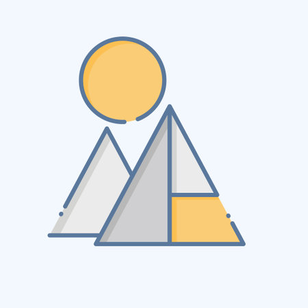 Icon Pyramids. related to Saudi Arabia symbol. doodle style. simple design editable. simple illustrationのイラスト素材