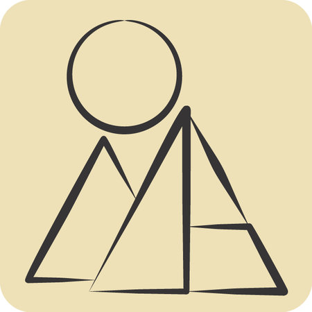 Icon Pyramids. related to Saudi Arabia symbol. hand drawn style. simple design editable. simple illustrationのイラスト素材