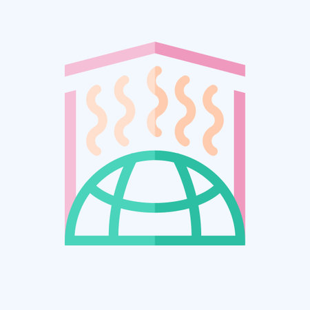 Icon Greenhouse Effect. related to Climate Change symbol. flat style. simple design editable. simple illustrationのイラスト素材