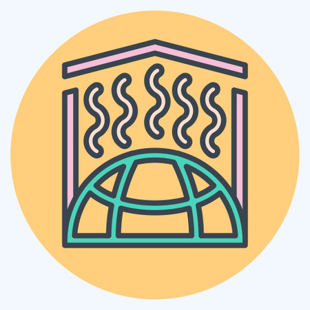 Icon Greenhouse Effect. related to Climate Change symbol. color mate style. simple design editable. simple illustrationのイラスト素材