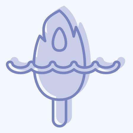 Icon Melting Ice. related to Climate Change symbol. two tone style. simple design editable. simple illustrationのイラスト素材