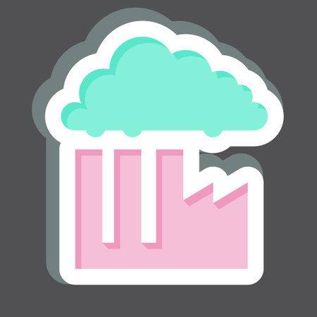 Sticker Air Pollution. related to Climate Change symbol. simple design editable. simple illustrationのイラスト素材