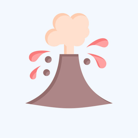 Icon Volcanic Eruptions. related to Climate Change symbol. flat style. simple design editable. simple illustrationのイラスト素材