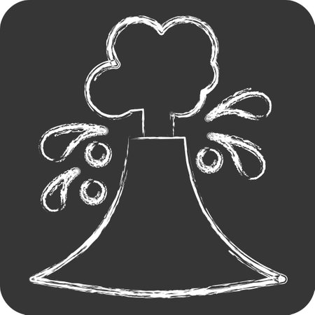Icon Volcanic Eruptions. related to Climate Change symbol. chalk Style. simple design editable. simple illustrationのイラスト素材