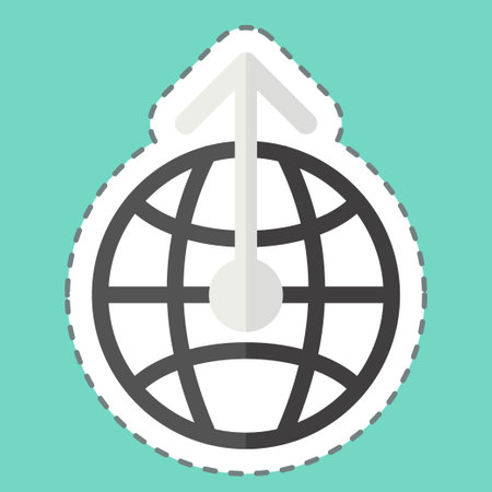 Sticker line cut Internet Forcing. related to Climate Change symbol. simple design editable. simple illustrationのイラスト素材