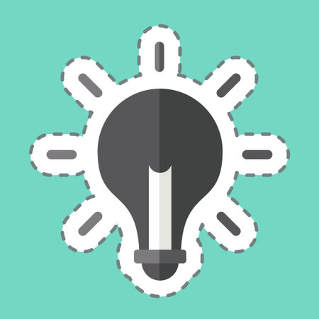 Sticker line cut Solution. related to Business Analysis symbol. simple design editable. simple illustrationのイラスト素材