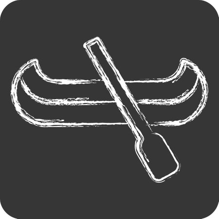 Icon Canoe. related to American Indigenous symbol. chalk Style. simple design editable. simple illustrationのイラスト素材