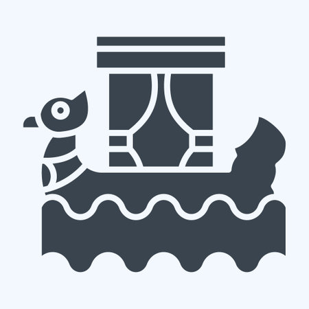 Icon Boat. related to Cambodia symbol. glyph style. simple design editable. simple illustrationのイラスト素材