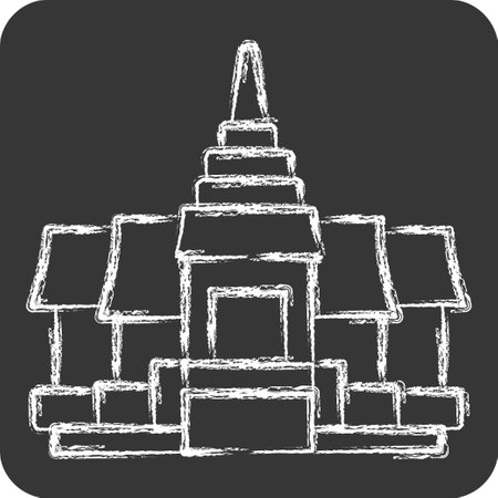 Icon Pagoda. related to Cambodia symbol. chalk Style. simple design editable. simple illustrationのイラスト素材
