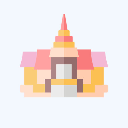 Icon Pagoda. related to Cambodia symbol. flat style. simple design editable. simple illustrationのイラスト素材