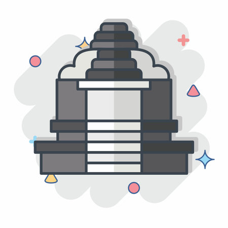 Icon Religion Hindu. related to Cambodia symbol. comic style. simple design editable. simple illustrationのイラスト素材