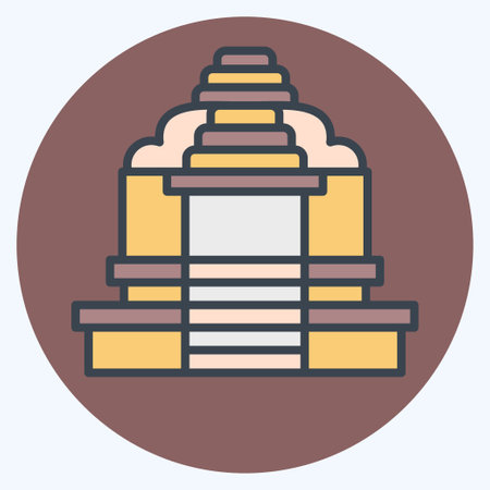 Icon Religion Hindu. related to Cambodia symbol. color mate style. simple design editable. simple illustrationのイラスト素材