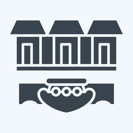 Icon Tonle Sap. related to Cambodia symbol. glyph style. simple design editable. simple illustrationのイラスト素材