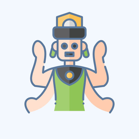 Icon Vishnu Statues. related to Cambodia symbol. doodle style. simple design editable. simple illustrationのイラスト素材