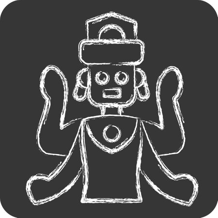 Icon Vishnu Statues. related to Cambodia symbol. chalk Style. simple design editable. simple illustrationのイラスト素材
