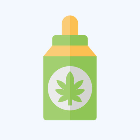 Icon Cannabidiol (CBD). related to Cannabis symbol. flat style. simple design editable. simple illustrationのイラスト素材
