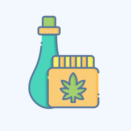 Icon Cannabis Product. related to Cannabis symbol. doodle style. simple design editable. simple illustrationのイラスト素材