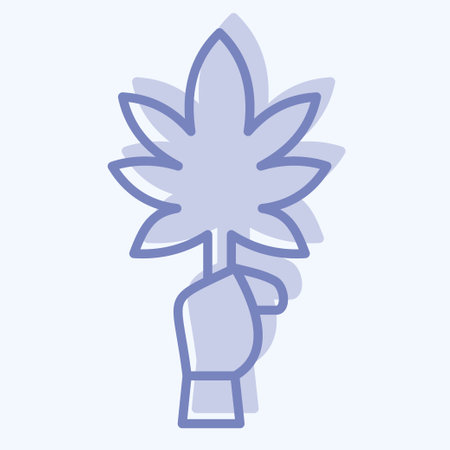 Icon Cannabis. related to Cannabis symbol. two tone style. simple design editable. simple illustrationのイラスト素材