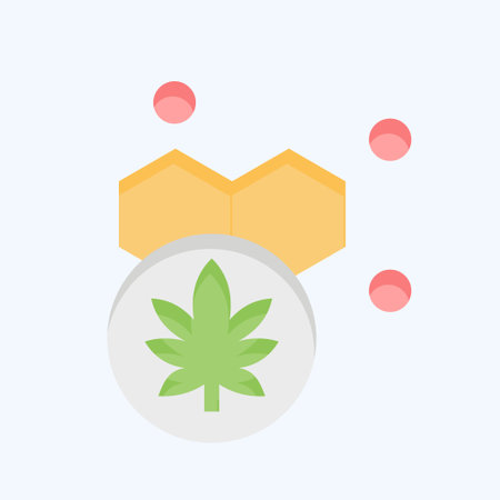 Icon Cannabol Content. related to Cannabis symbol. flat style. simple design editable. simple illustrationのイラスト素材