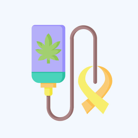 Icon Cure Cancer. related to Cannabis symbol. flat style. simple design editable. simple illustrationのイラスト素材