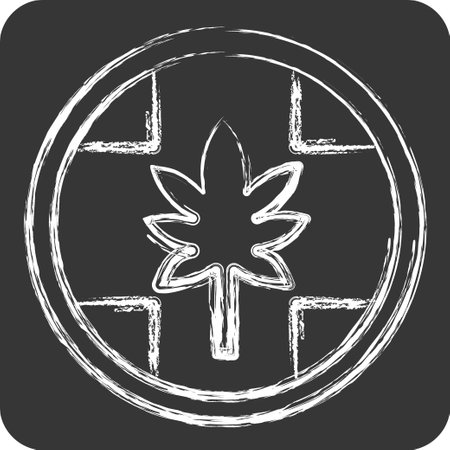 Icon Label Cannabis Products. related to Cannabis symbol. chalk Style. simple design editable. simple illustrationのイラスト素材