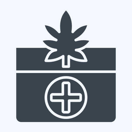 Icon Medicinal Benefits. related to Cannabis symbol. glyph style. simple design editable. simple illustrationのイラスト素材