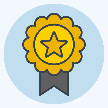Icon Badge 2. related to Award symbol. color mate style. simple design editable. simple illustrationのイラスト素材