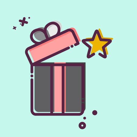Icon Gift. related to Award symbol. MBE style. simple design editable. simple illustrationのイラスト素材