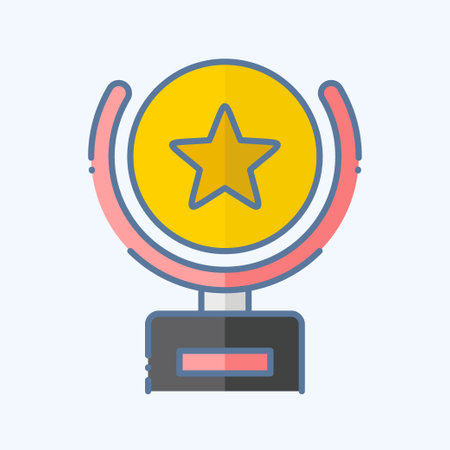 Icon Trophy. related to Award symbol. doodle style. simple design editable. simple illustrationのイラスト素材