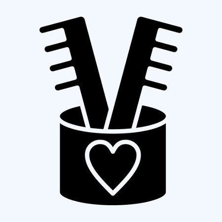 Icon Comb. related to Bathroom symbol. glyph style. simple design editable. simple illustrationのイラスト素材