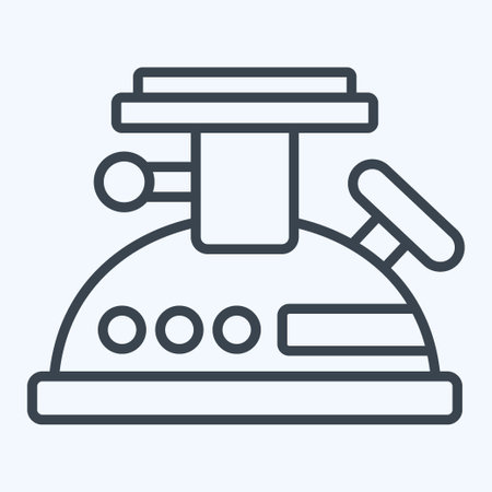 Icon Stove and. related to Camping symbol. line style. simple design editable. simple illustrationのイラスト素材