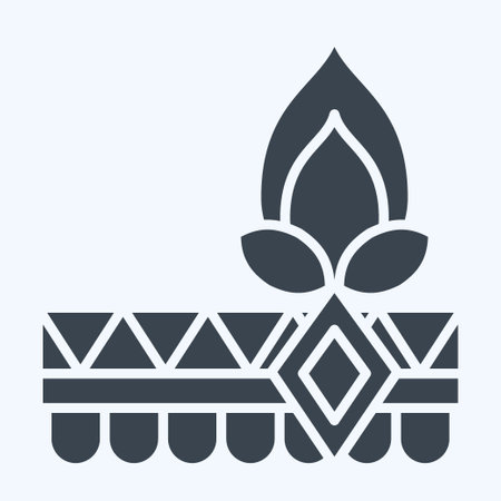 Icon Boho Headband. related to Indigenous People symbol. glyph style. simple design editable. simple illustrationのイラスト素材