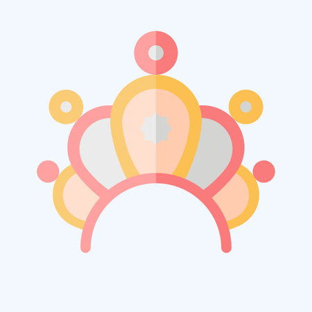 Icon Crown. related to Indigenous People symbol. flat style. simple design editable. simple illustrationのイラスト素材
