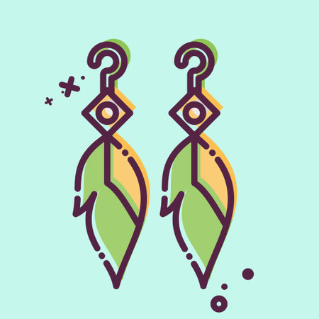 Icon Feather Earning. related to Indigenous People symbol. MBE style. simple design editable. simple illustrationのイラスト素材