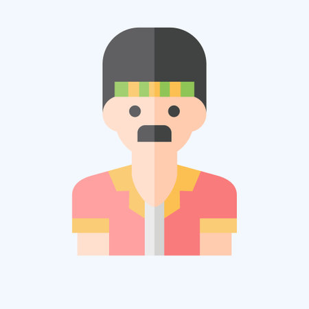 Icon Man. related to Indigenous People symbol. flat style. simple design editable. simple illustrationのイラスト素材