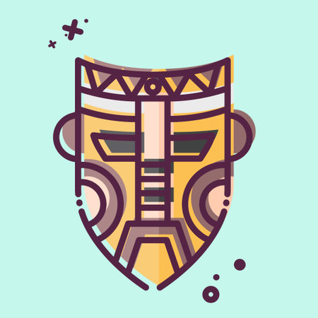 Icon Mask. related to Indigenous People symbol. MBE style. simple design editable. simple illustrationのイラスト素材