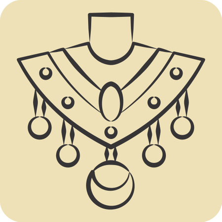 Icon Necklace. related to Indigenous People symbol. hand drawn style. simple design editable. simple illustrationのイラスト素材