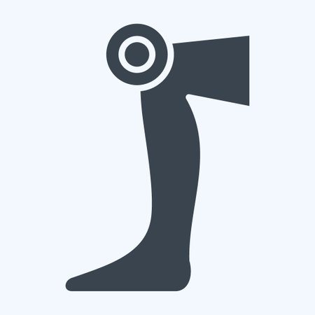 Icon Knee. related to Body Ache symbol. glyph style. simple design editable. simple illustrationのイラスト素材