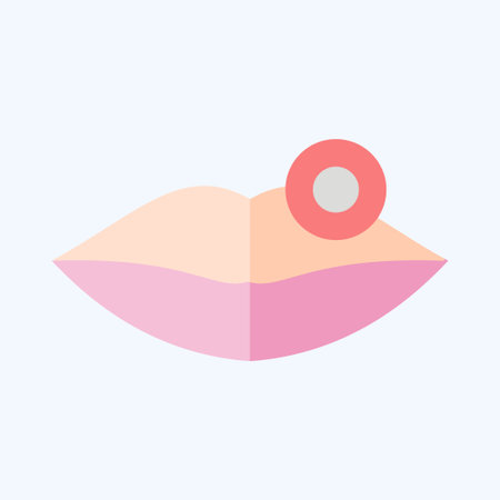 Icon Lip. related to Body Ache symbol. flat style. simple design editable. simple illustrationのイラスト素材